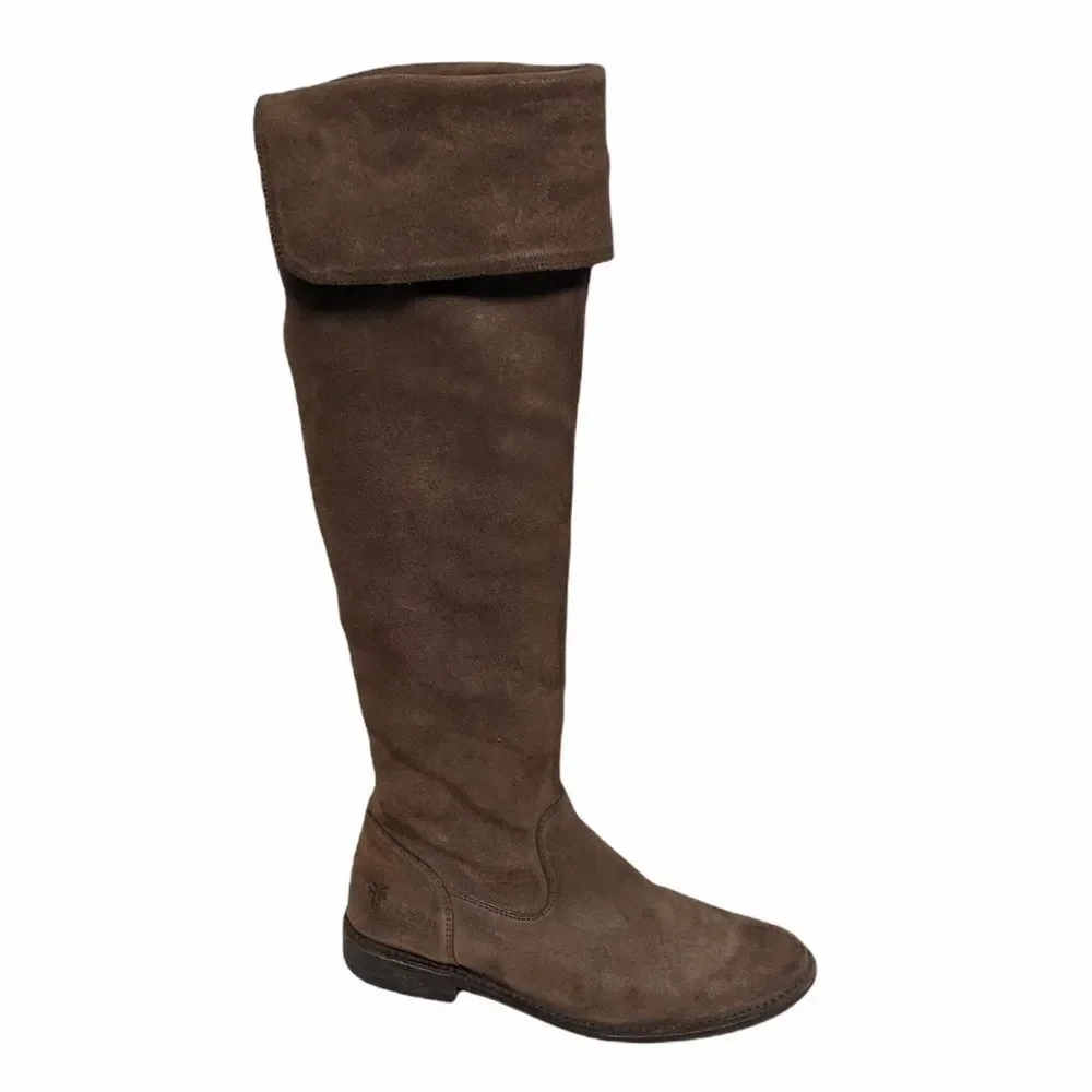 FRYE Shirley Over the Knee Leather Boots 6